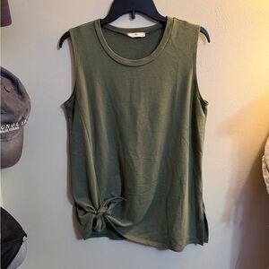 Axist Olive Tank Top with Stylish Knot